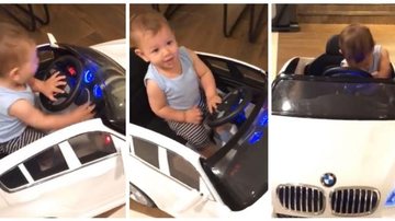 Gabriel, filho de Gusttavo Lima, dirigindo o próprio carro - Reprodução/ Instagram