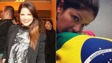 Samara Felippo posta foto beijando a bandeira do Brasil - Foto Montagem